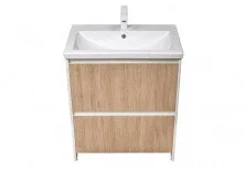 Тумба напольная с раковиной Velvex Klaufs 70 см tnKLA.70.2Y-617.216, белый/дерево