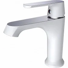 HAIBA Смеситель для раковины 155мм, белый\хром HB-10804