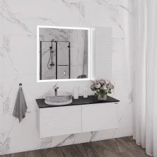 Сomforty Тумба со столешницей и раковиной Геленджик 120, белая матовая