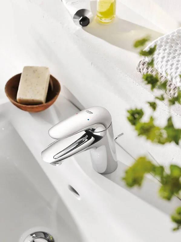 Приобрести смеситель для раковины grohe eurostyle с донным клапаном, хром 23564003