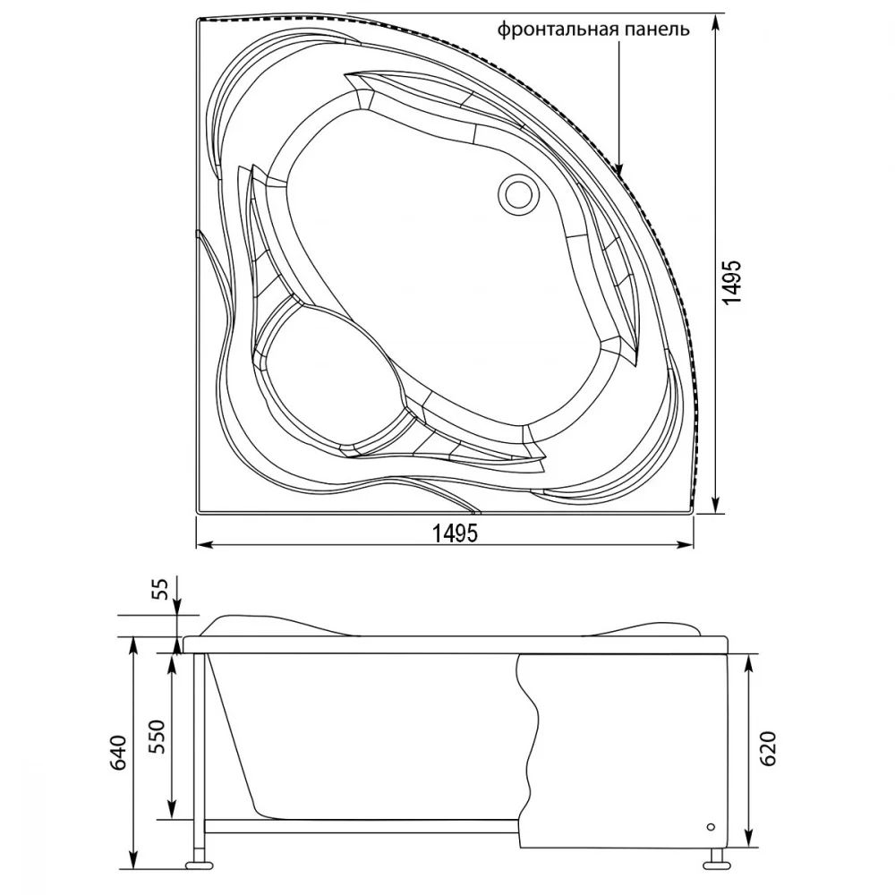 Приобрести aquanet фронтальная панель для ванны malta 150 см, белая