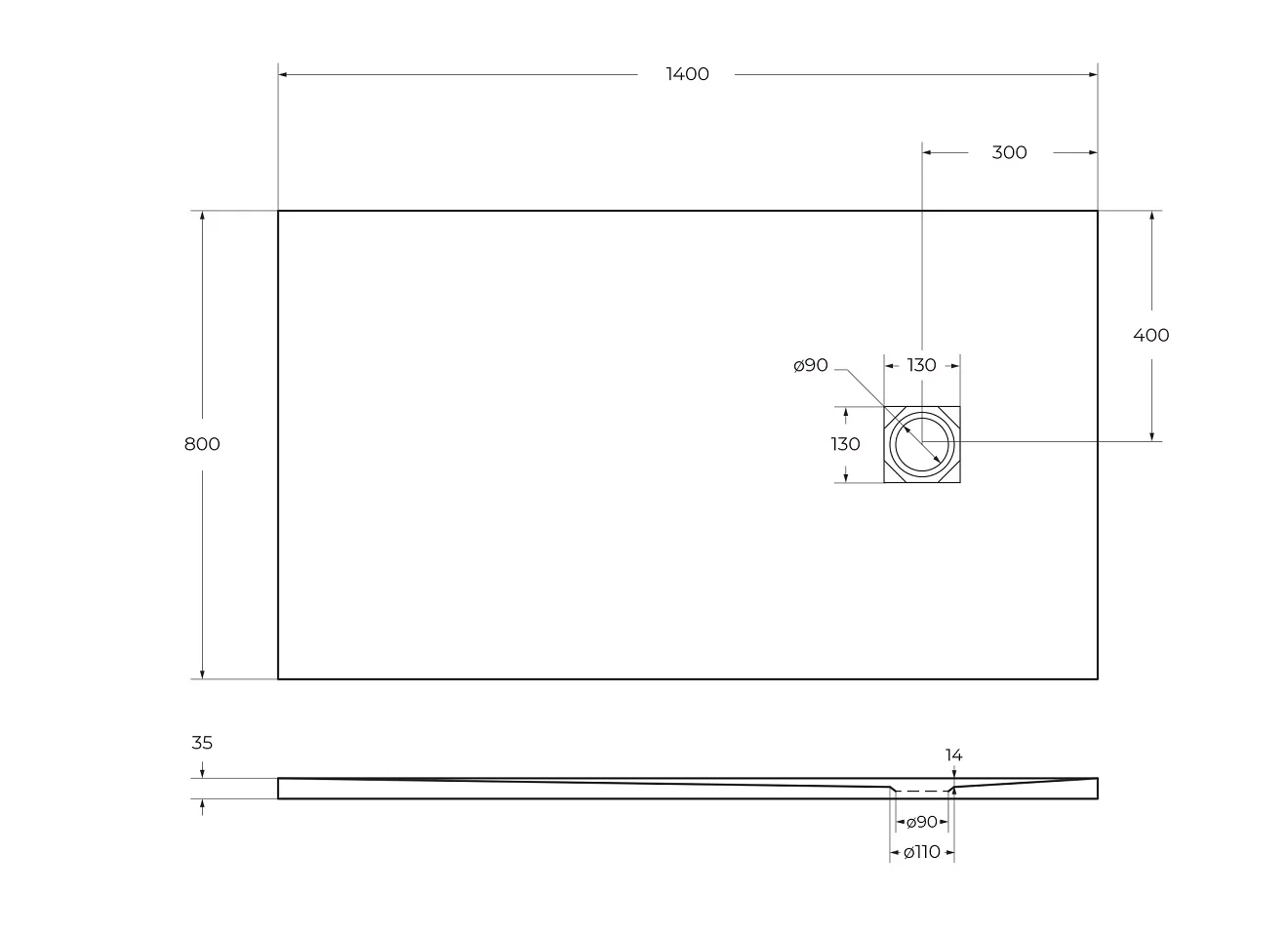 Приобрести belbagno душевой поддон 140х80 см, искусственный мрамор, сифон uno tray-mr-uno-ah-140/80-35-w-cr