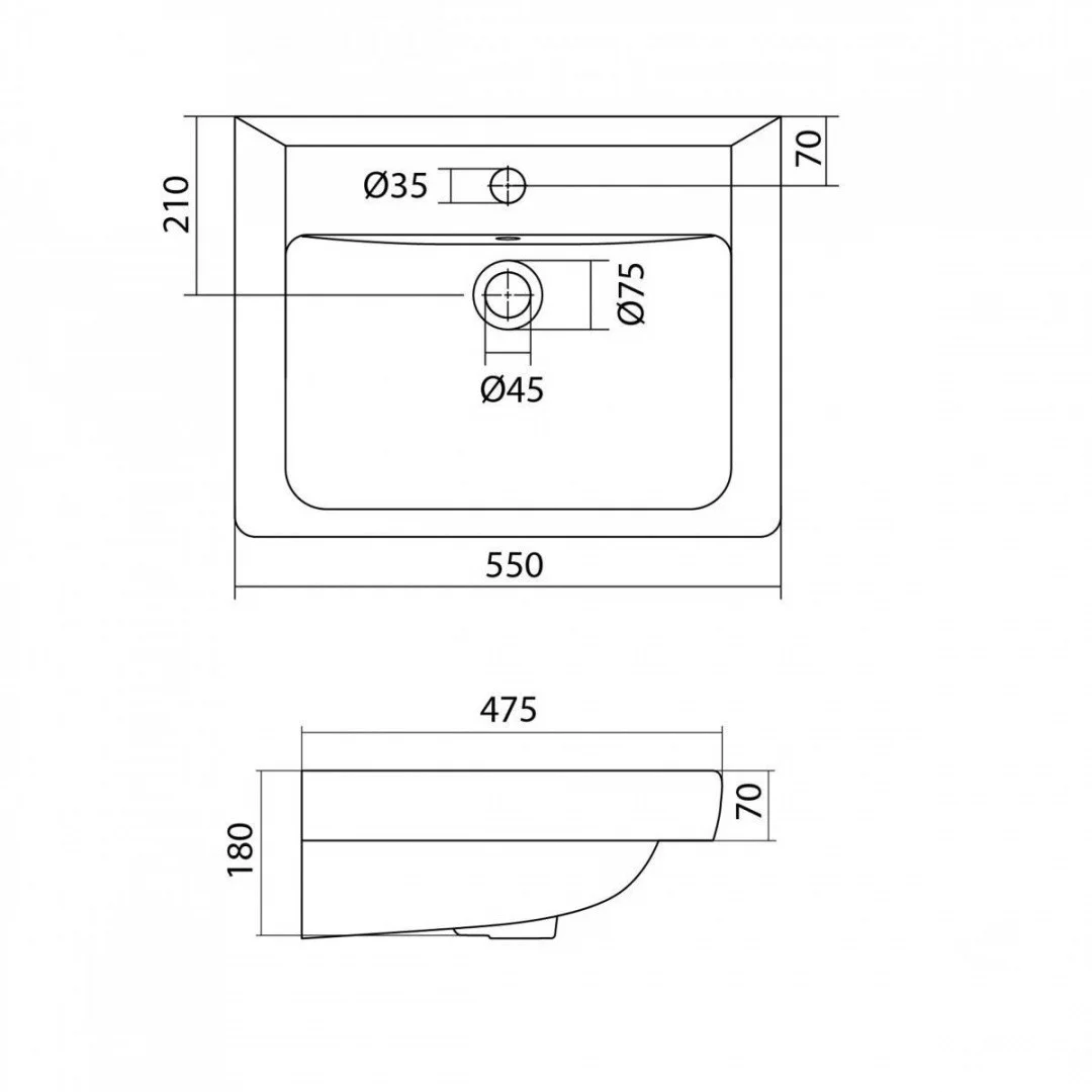 Приобрести onika раковина подвесная 55х48см, керамика 1wh302126