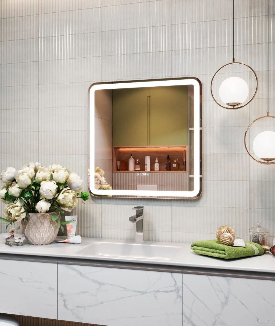 Приобрести vigo зеркало grani luxe 70 см, с подсветкой, сенсорное управление, часы, антизапотевание z.gri.70.luxe