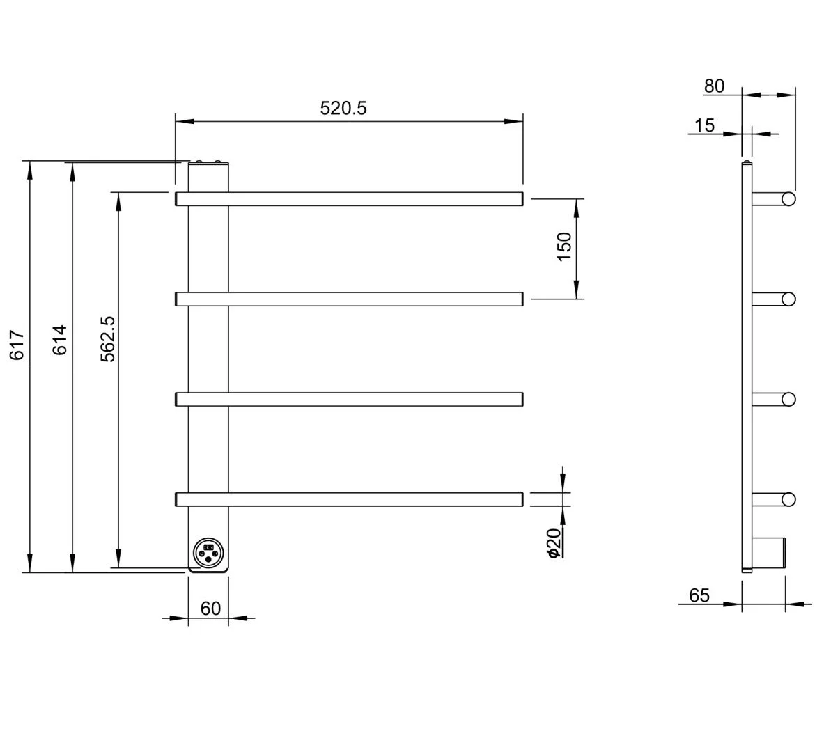 Приобрести полотенцесушитель электрический wonzon & woghand nürnberg, черный матовый (ww-al344-mb)