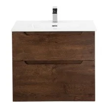 BelBagno Тумба с раковиной ETNA-H60 80 см, подвесная Rovere Moro, белая раковина