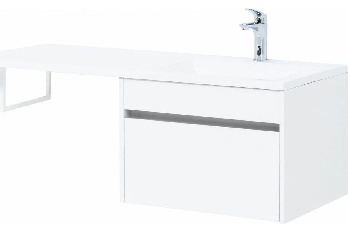 Приобрести aquanet тумба с раковиной токио 58 см, белая (подвесная, 1 ящик)