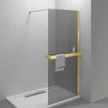 Vincea Душевая перегородка Walk-In 100 см, тонированная, брашированное золото VSW-4HR100CGG