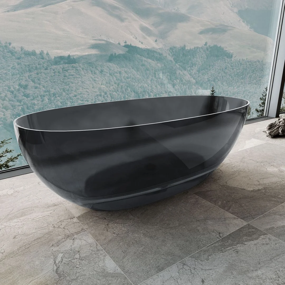 Приобрести vincea отдельностоящая ванна crystalmood 170х75 см, черная прозрачная vbt-6t01b