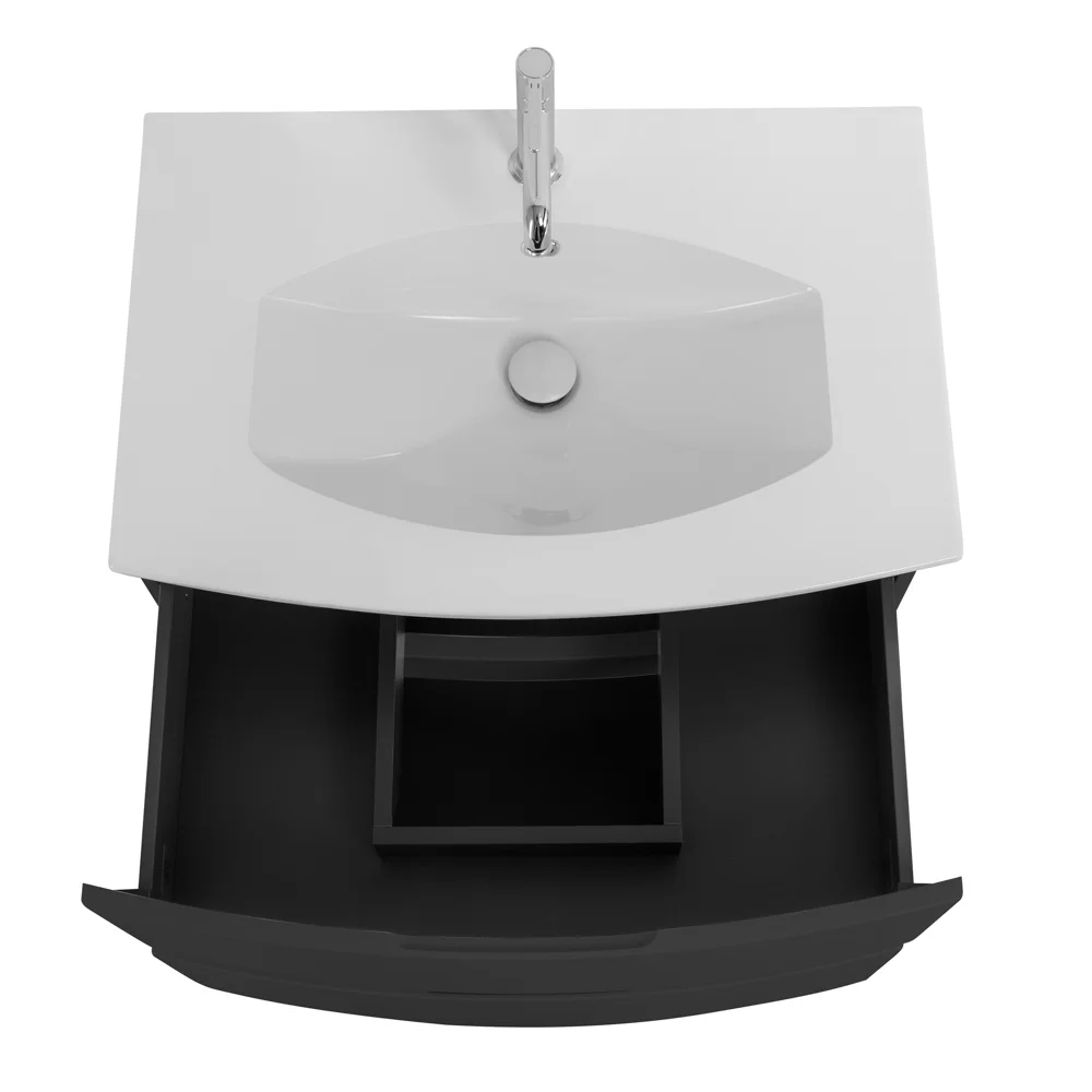 Приобрести cezares тумба подвесная с раковиной elettra 75 см grafite, литьевой мрамор, графит 55522