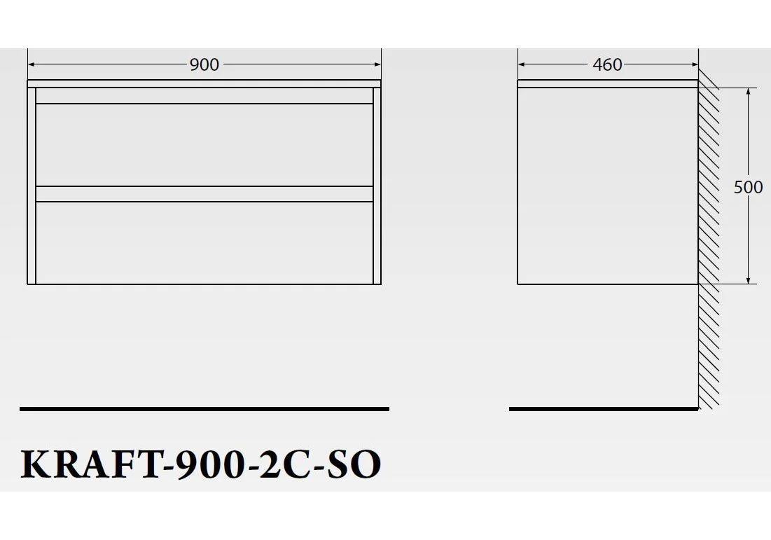 Приобрести тумба подвесная с раковиной belbagno kraft-900-2c-so-rt 90 см, rovere tabacco