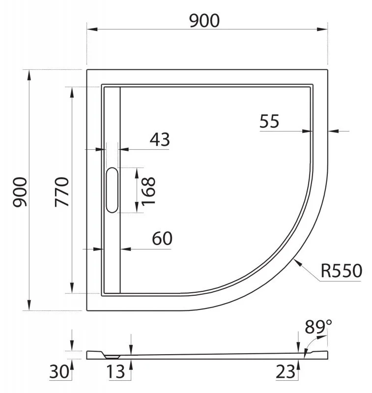 Приобрести cezares поддон из искусственного камня tray 90х90см tray-as-r-90-30-nero