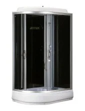 Loranto Душевая кабина 120х80х215 правосторонняя, поддон 20 см, прозрачное стекло 4 мм, черная (CS-66120-20 R G)