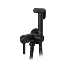 Grocenberg Смеситель с гигиеническим душем, черный матовый GB001BL