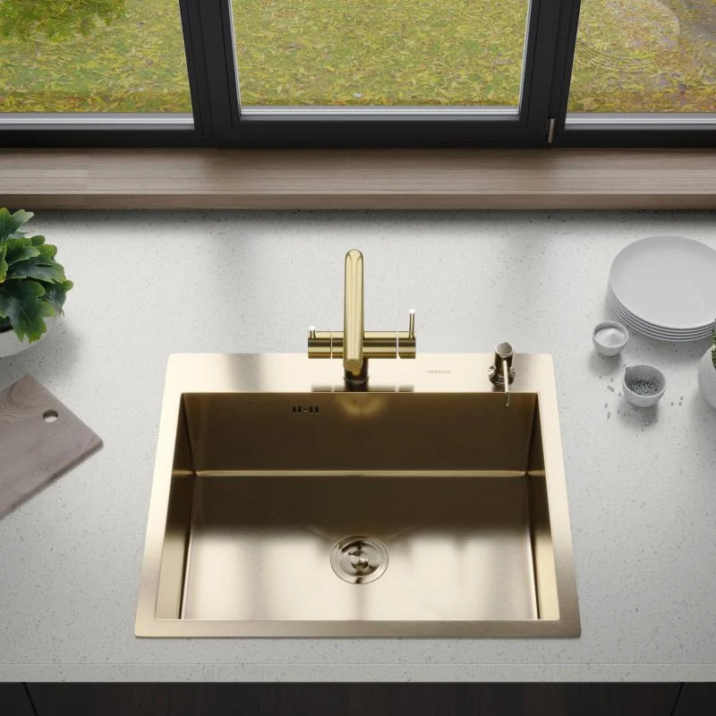 Приобрести gerhans кухонная мойка 60х50 см, золото