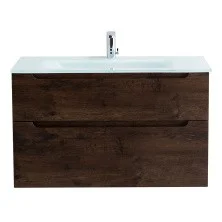 BelBagno Тумба с раковиной ETNA-H60 90 см, подвесная Rovere Moro, стеклянная раковина