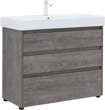 Aquanet Тумба с раковиной Nova Lite 100 см, дуб рошелье (3 ящика)