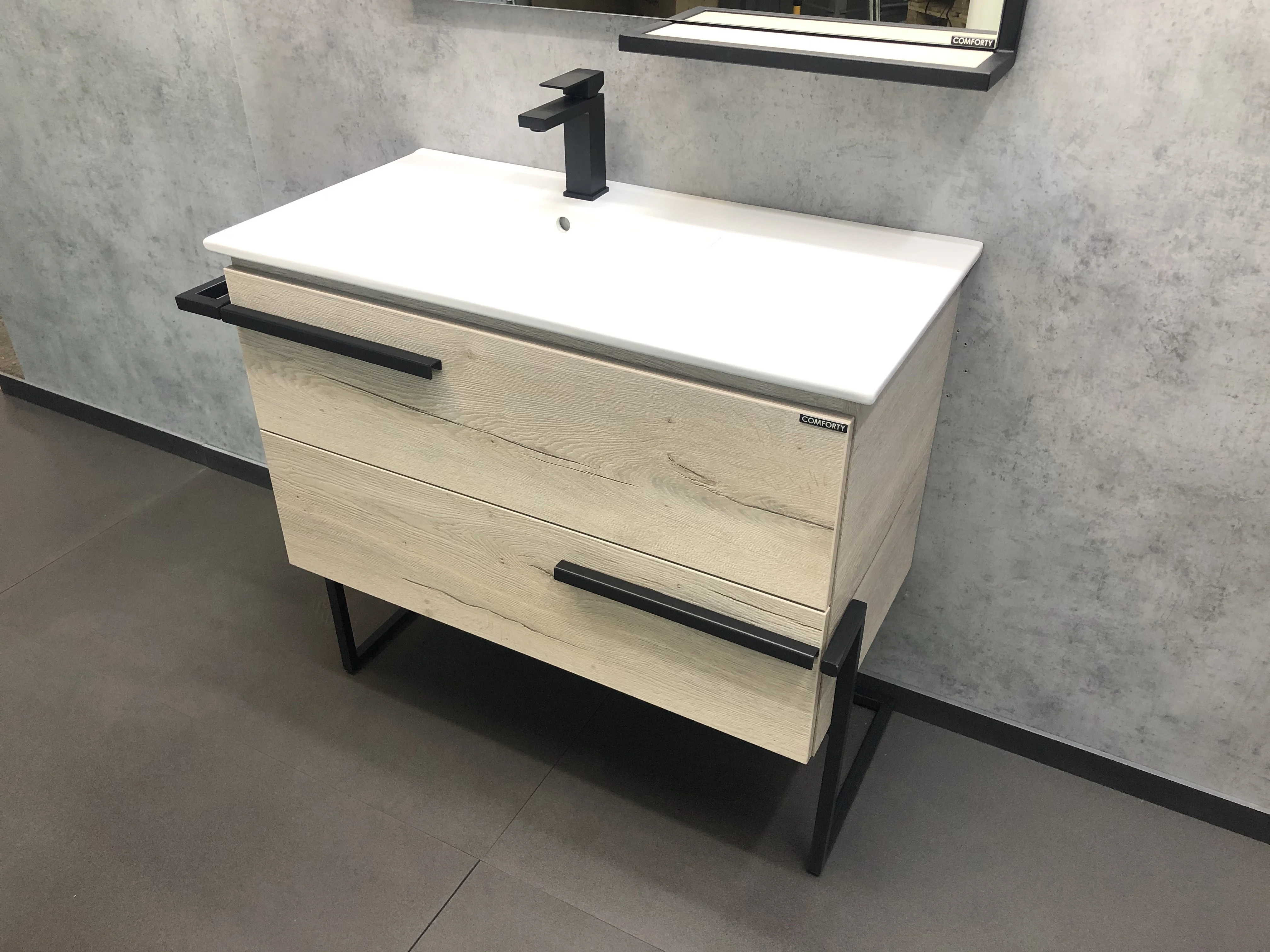 Приобрести сomforty тумба с раковиной "дюссельдорф-90", дуб дымчатый