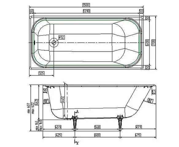 Приобрести wotte чугунная ванна start 150х70 см