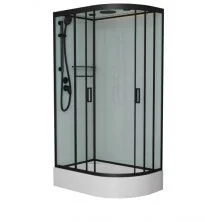 Frank Душевая кабина F412/1L Black средний поддон, левосторонняя