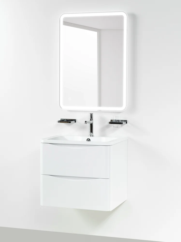 Приобрести belbagno тумба с раковиной acqua 60 см, подвесная bianco lucido, белая раковина