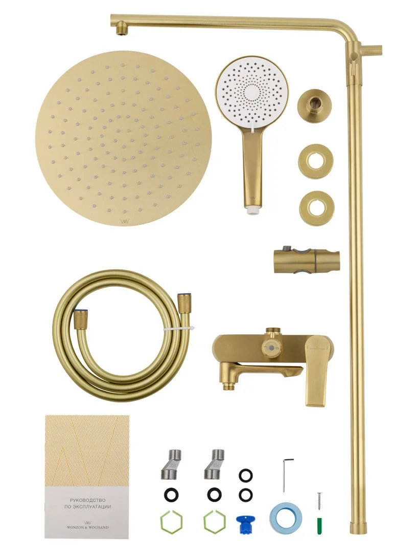 Приобрести душевая система wonzon & woghand brilliant, брашированное золото (ww-88047079-bg)