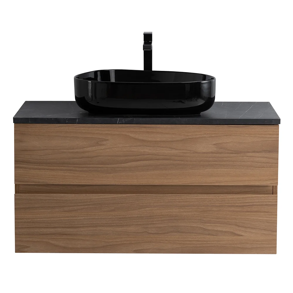 Приобрести cezares тумба со столешницей molveno 46 80 см noce chiaro, черный molveno 46-80-2c-so-nr