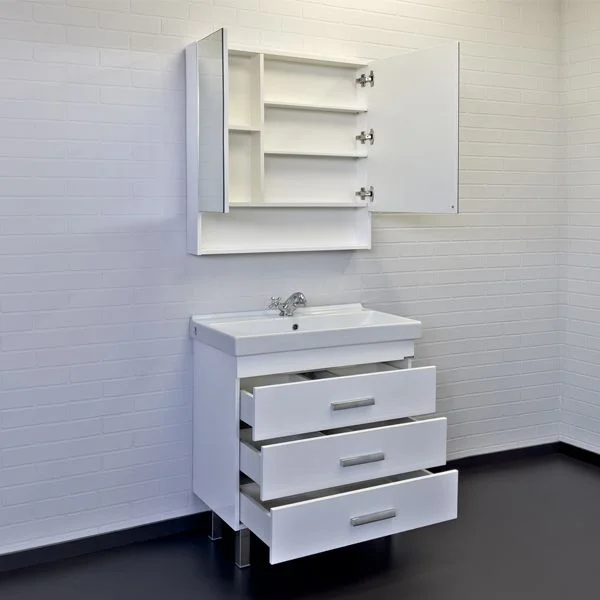 Приобрести сomforty тумба с раковиной никосия-80н белый глянец