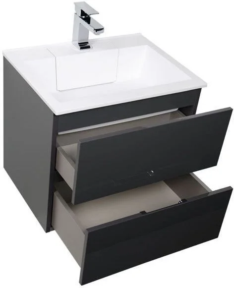 Приобрести aquanet тумба с раковиной алвита 60 см, серый антрацит