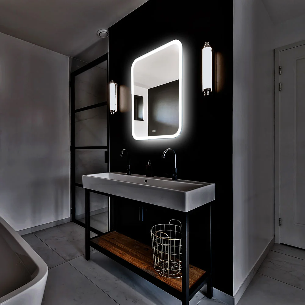 Приобрести azario зеркало стив 60х80 см c подсветкой, сенсор выключатель, подогрев led-00002405