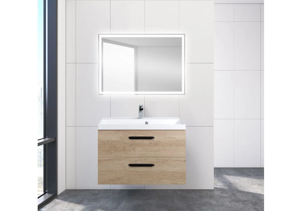 Приобрести тумба подвесная с раковиной belbagno aurora-800-2c-so-rnn 80 см, rovere nebrasca nature