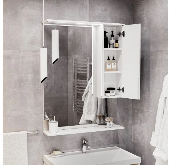 Приобрести mirsant зеркало шкаф soho 80 см, белый, правый ут000083892