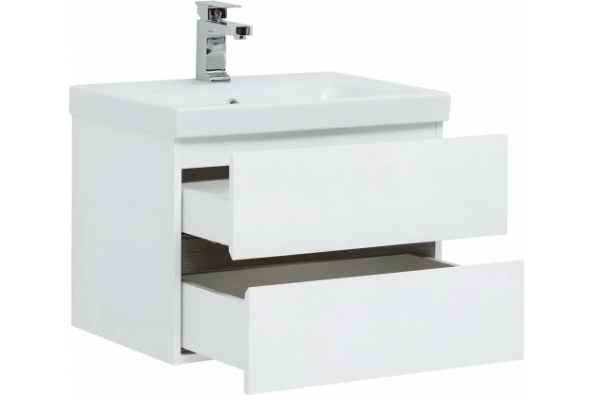 Приобрести aquanet тумба с раковиной беркли 60 см, белая/дуб рошелье