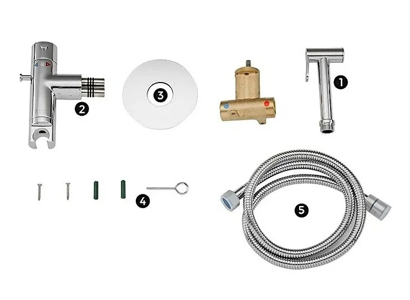 Приобрести gappo смеситель с гигиеническим душем g7290 с термостатом, хром 30097