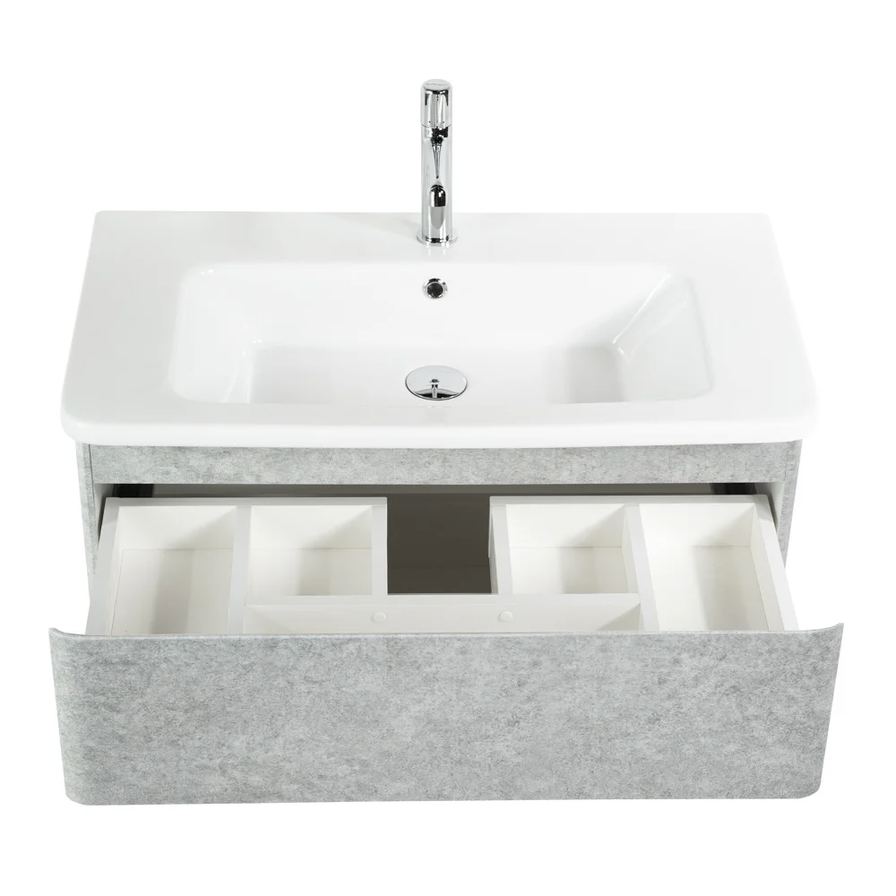 Приобрести belbagno тумба с раковиной albano-cer 80 см, подвесная cemento verona grigio, белая раковина