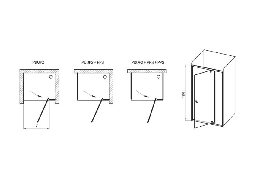 Приобрести дверь душевая ravak pivot pdop2 100 см 03ga0101z1 белый/прозрачное