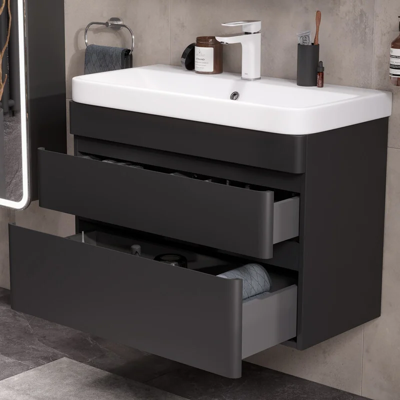 Приобрести equil тумба подвесная с раковиной eltoro 80 см, черная tpeltr80.2y-03