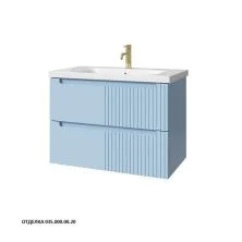 Caprigo Тумба с раковиной TERMIN-Smalty META 80 см, голубая, эмаль