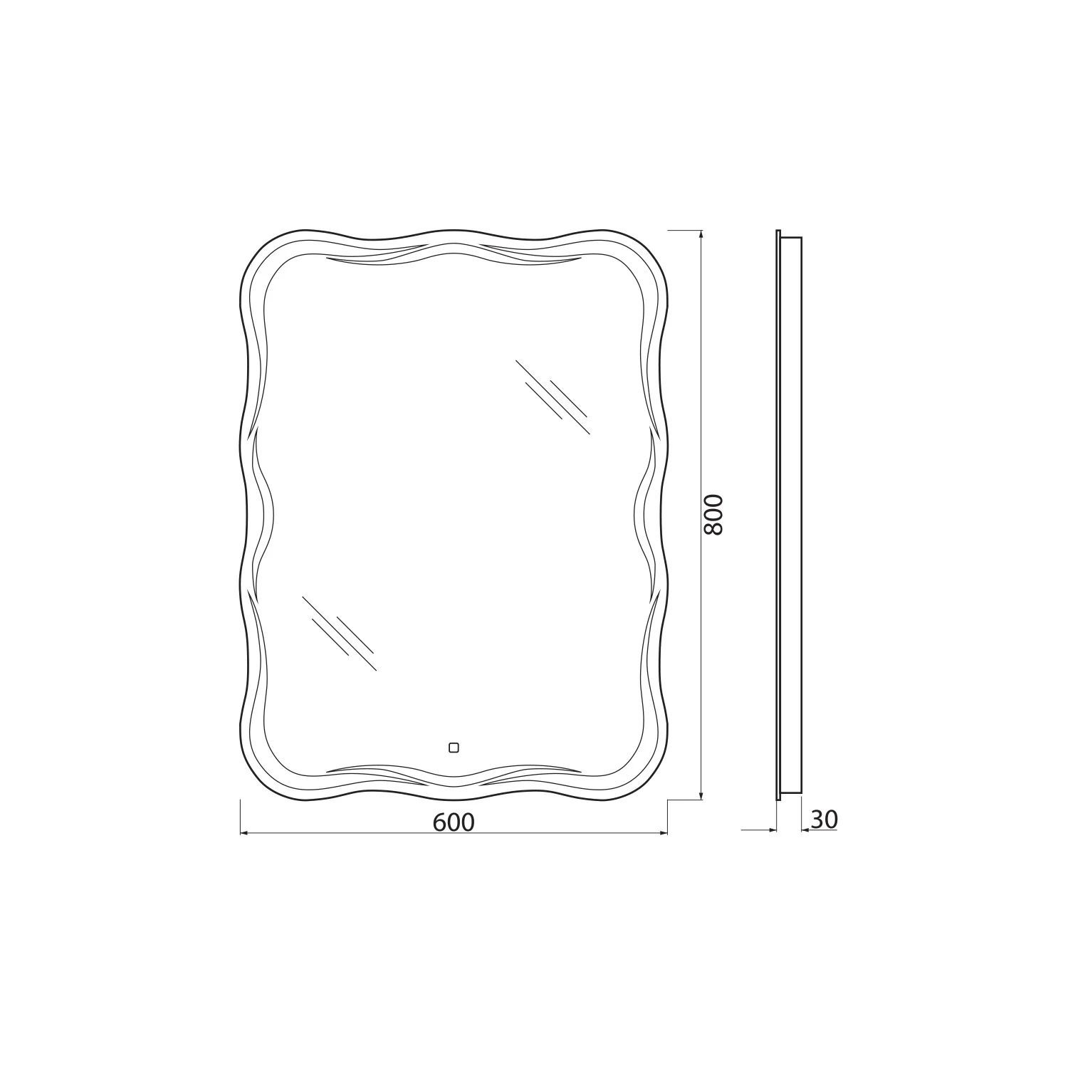 Приобрести belbagno зеркало 60х80 см spc-ond-600-800-led-tch