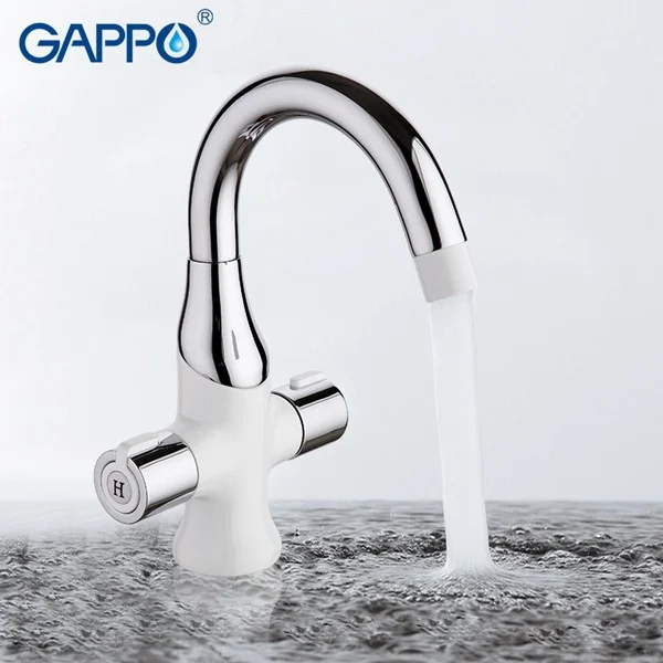 Приобрести gappo смеситель для раковины g1049, белый\хром 85250
