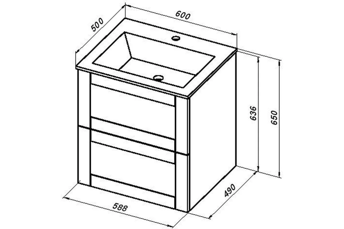 Приобрести aquanet тумба с раковиной терра 60 см, белая матовая