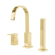 CEZARES Смеситель на борт ванны UNIKA, 3 отверстия, золото UNIKA-BVD3-03/24