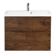 BelBagno Тумба с раковиной MARINO-H60 80 см, подвесная Rovere Moro, белая раковина
