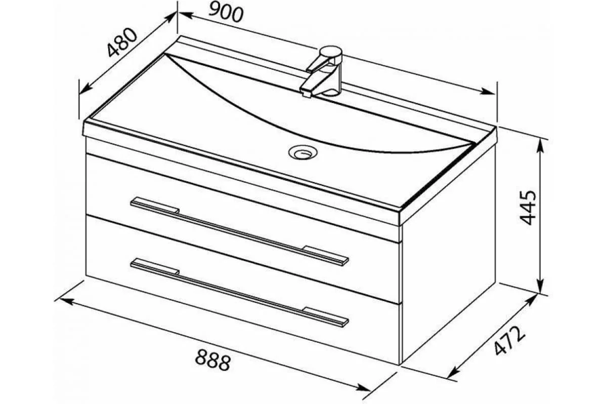 Приобрести aquanet раковина нота 90х48 см, белая