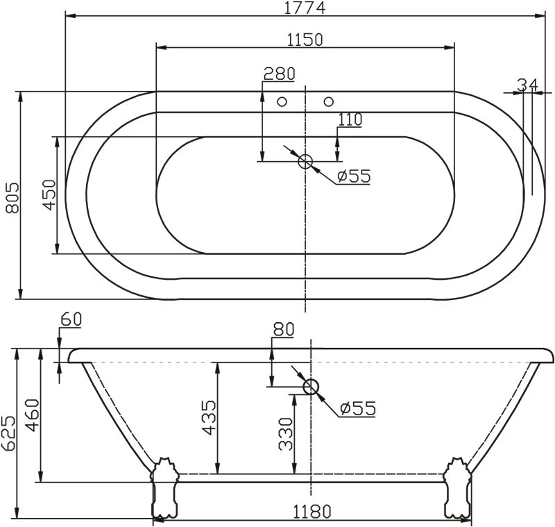 Приобрести belbagno акриловая ванна 177х80 см, отдельно стоящая, белая bb21