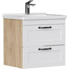 Equil Тумба подвесная с раковиной Lago 70 см, белая\светлое дерево tpLAGO70.2Y-04