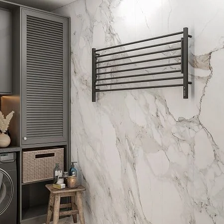 Приобрести terminus полотенцесушитель горизонт п8 120х60 см, с полкой, электрический, черный матовый