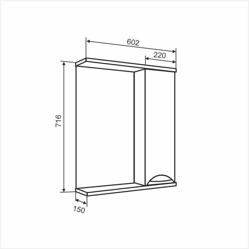 Приобрести aqua de marco зеркало-шкаф eleganse 60 см, левое, белый\хром 1060cele/l