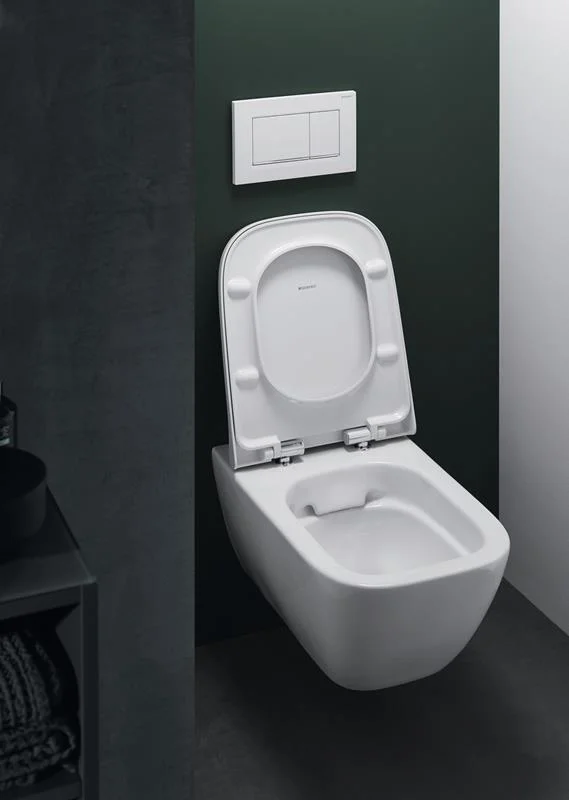 Приобрести унитаз подвесной безободковый geberit smyle square 500.685.01.1