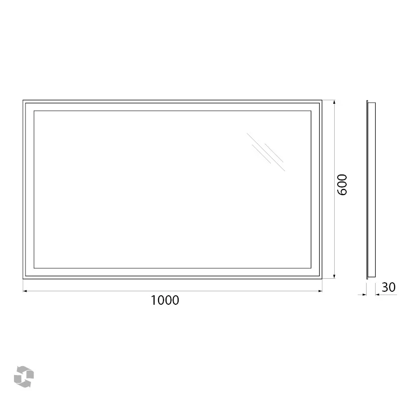 Приобрести belbagno зеркало 100х60 см spc-grt-1000-600-led-btn